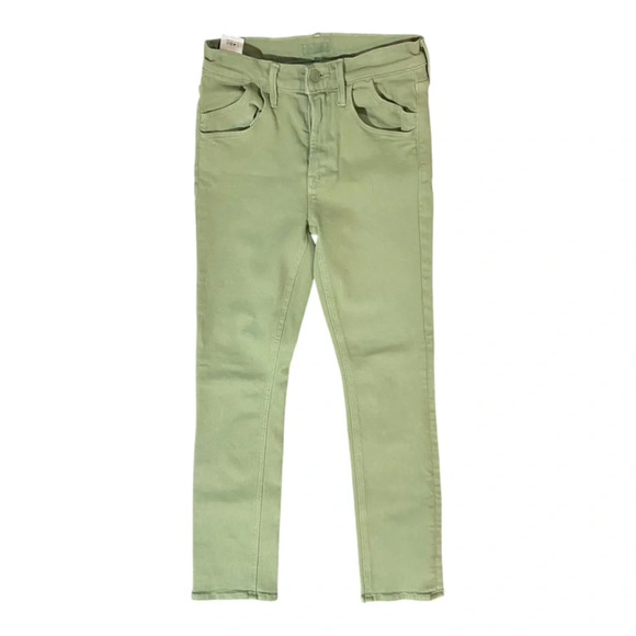 MOTHER Stash Mid Rise Dazzler Ankle Jeans Sz 25 Second Chance Green Rinse - Picture 3 of 6